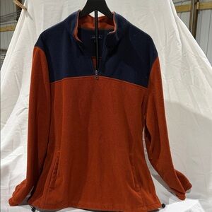 Croft & Barrow Men's Zip-Up Sweater in Orange and Navy